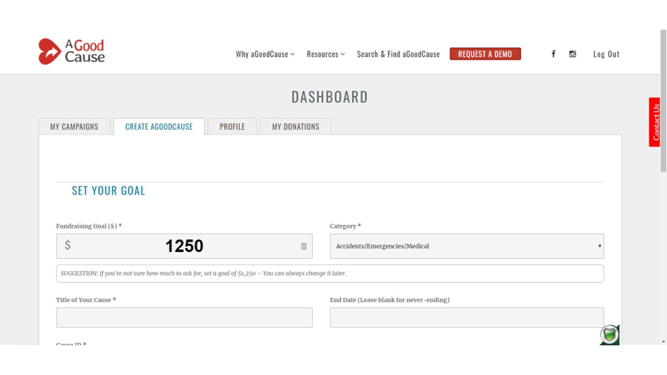 screenshot of A Good Cause